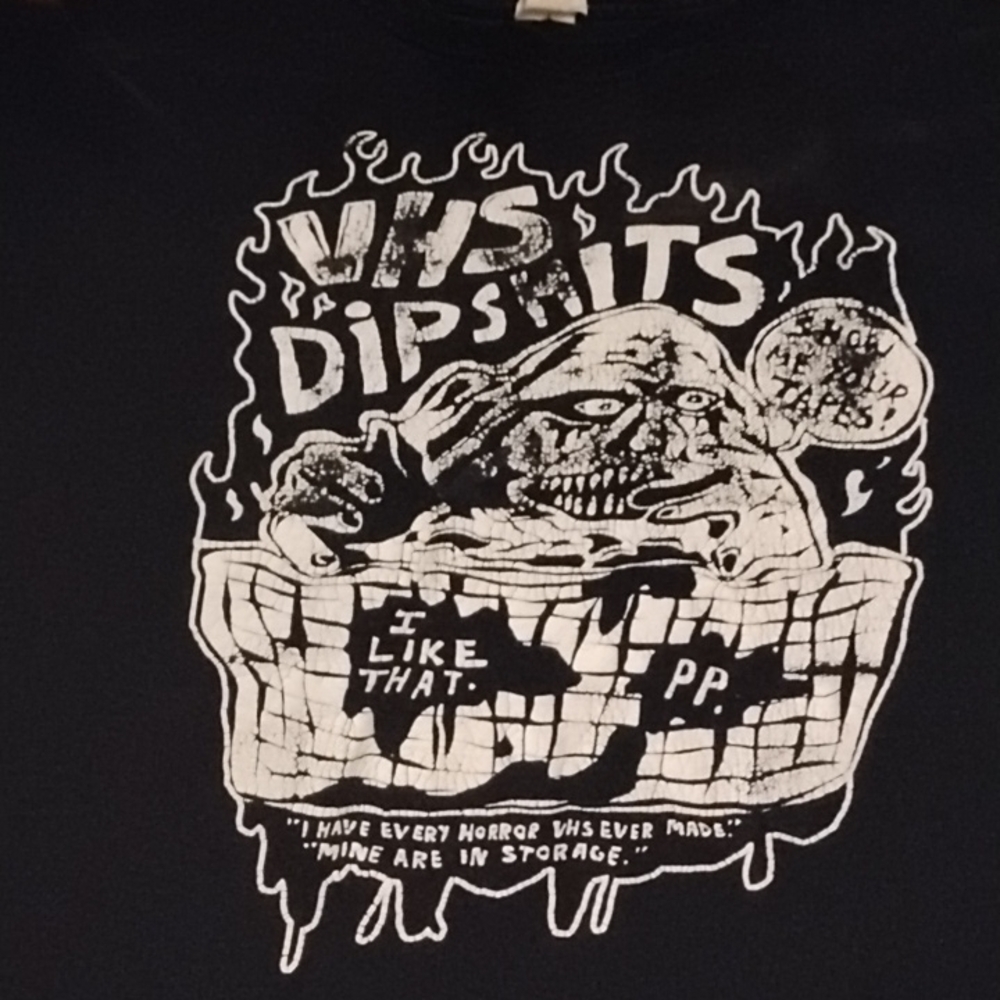 Custom Basket Case Horror VHS Dipshits Distressed Graphic Tee - Black